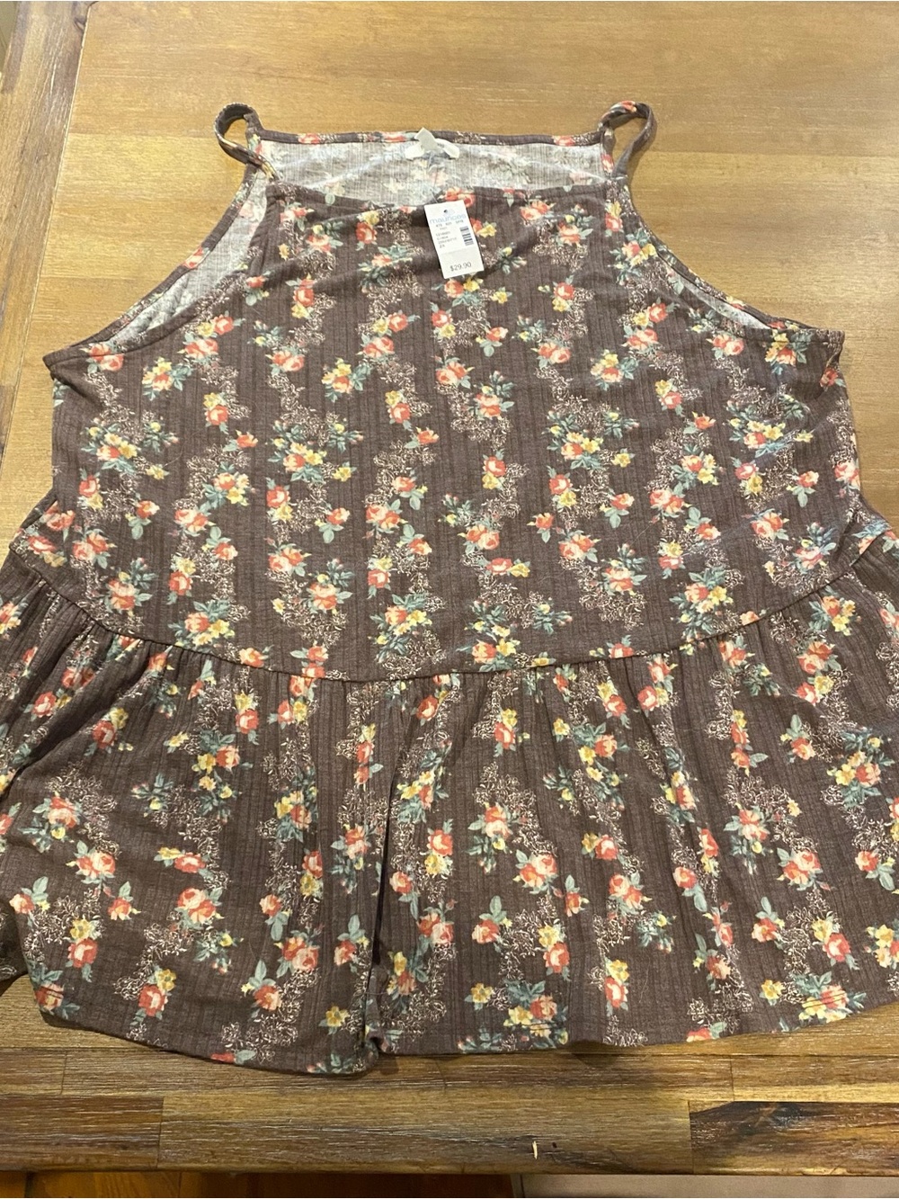 Maurices Floral Peplum Tank NWT 2X